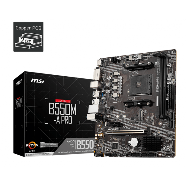 Mother MSI B550M-A PRO DDR4 AM4 (Serie 3000/4000/5000)