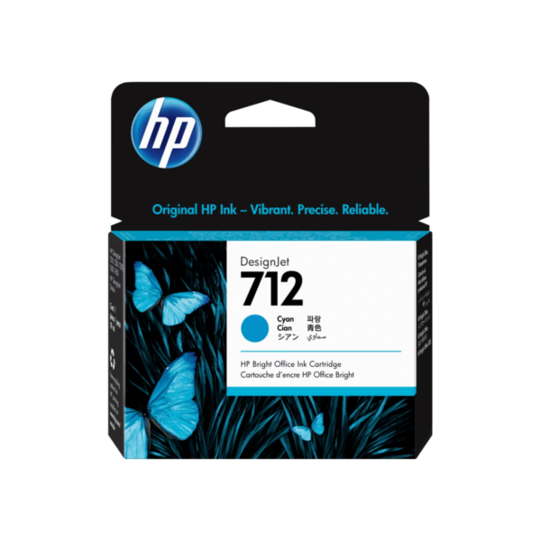 3ED67A HP 712 29-ml Cyan Ink Cartridge