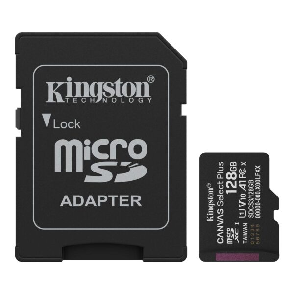 MicroSD KINGSTON 128GB c/Adap Gen3 150MB/s Canvas S Plus CL10