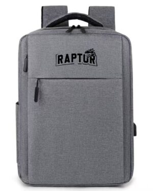 Mochila Raptor c/USB p/carga multiples bolsillos Gris