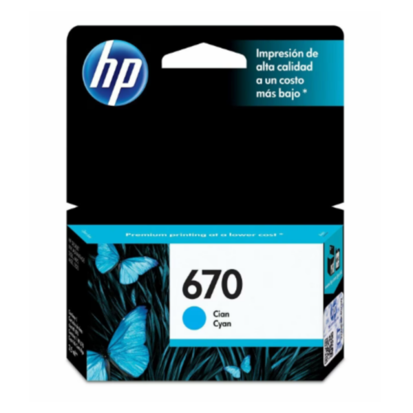 HP 670 CYAN  INK CARTRIDGE CZ114AL