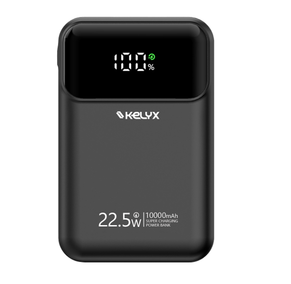 000000000041793176501417931.png Power Bank Kelyx Mini 10000 mHa Type-C+USB+Lightning Fast Charge 22.5W Black