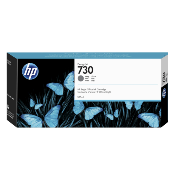 P2V72A HP 730 300-ml Gray Ink Cartridge