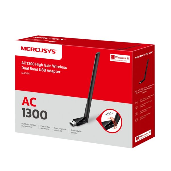 Adaptador USB Wireless Dual-Band Alta Ganancia MA30H Mercusys