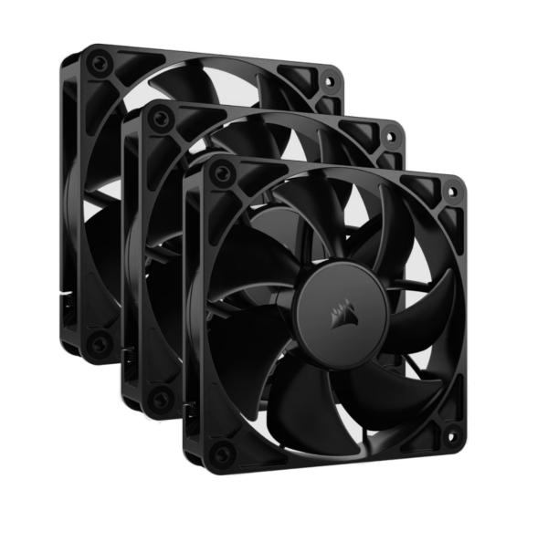 Fan Cooler Corsair RS120 120mm PWM 25mm Fan Black Pack x3