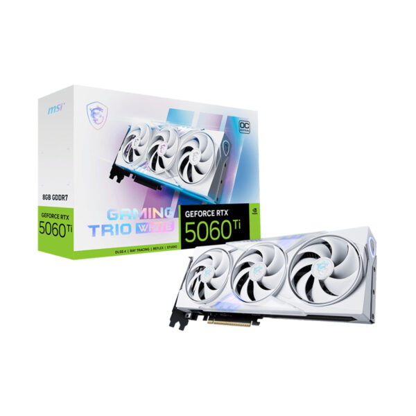 Placa de Video MSI GeForce RTX 5060 Ti 8G GAMING TRIO OC WHITE GDDR7 128-bit 912-V536-028
